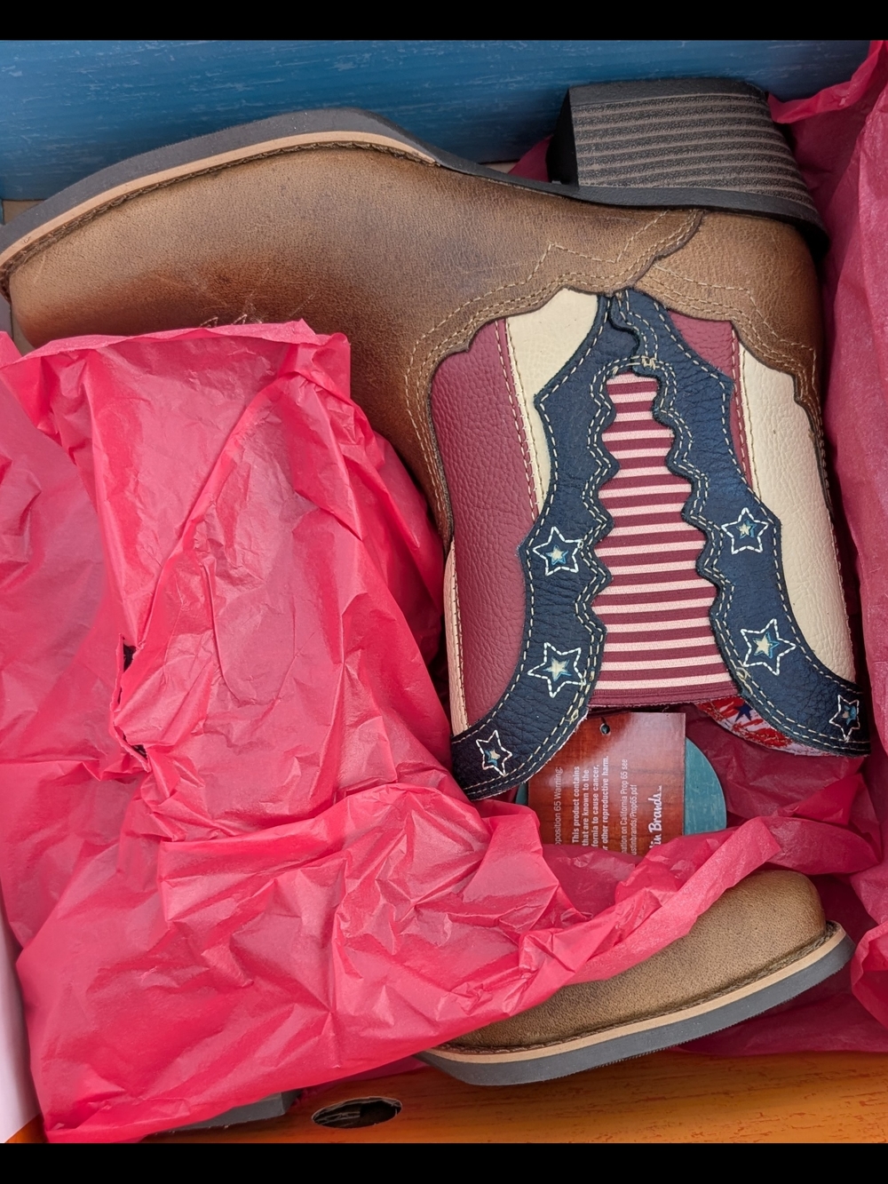 Justin Western Chellie Ankle Boots with Star-Spangled Design (new) - Picture 5 of 11